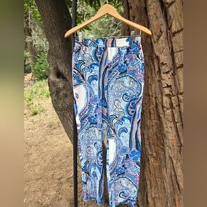 Shein Blue Paisley Print‎ Women's Pants